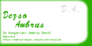 dezso ambrus business card