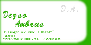 dezso ambrus business card